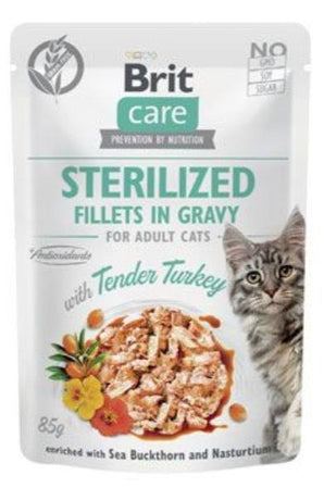 Brit Care Cat Fillets in Gravy Steril. Tend.Turkey 85g