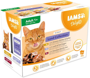 Iams Cat suchozemské maso v omáčce 12 x 85 g