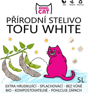 Rebel Cat přírodní,hrudkující Tofu White 5 l