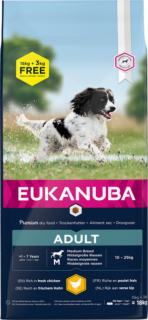 Eukanuba Dog Adult Medium 18kg BONUS