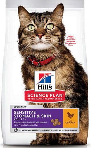 Hill's Pet Nutrition Feline Adult Sensitive Stomomach & Skin Chicken 1,5 kg