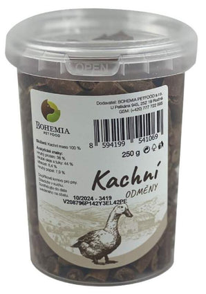 Odměny kachní, 250 g, oblíbená pamlsek pro psa s jemnou chutí.